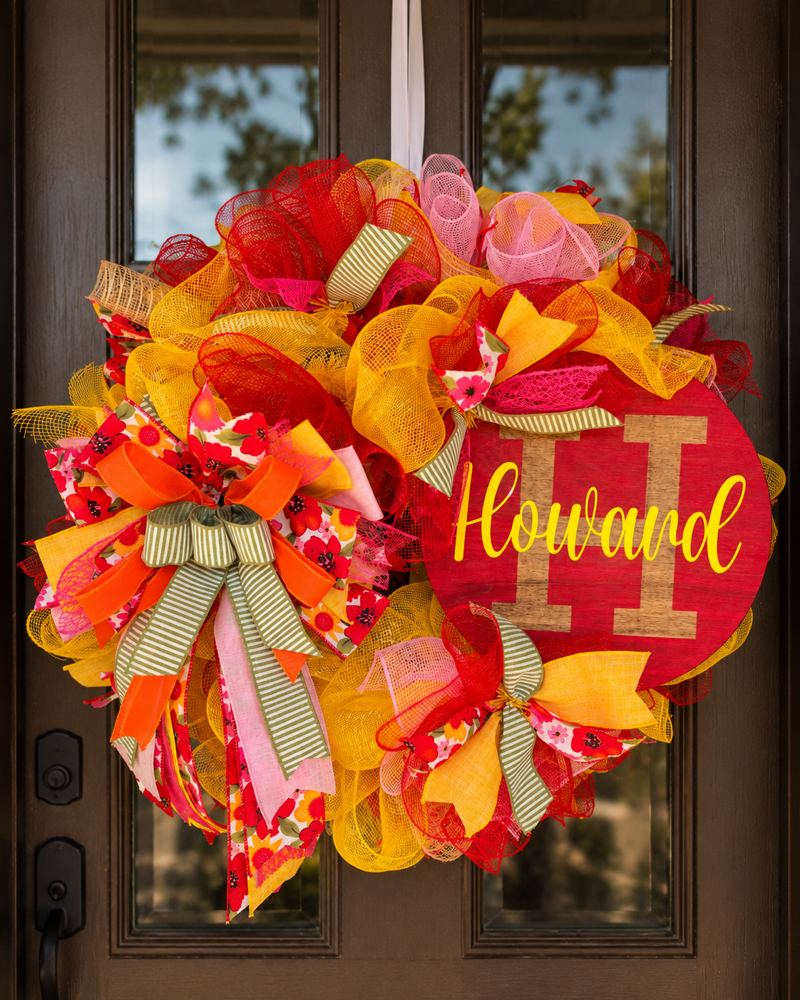Personalized Summer Mesh Wreath | Custom Name Wreath| Bright Luxury Door Decor | Fuzzy’s World