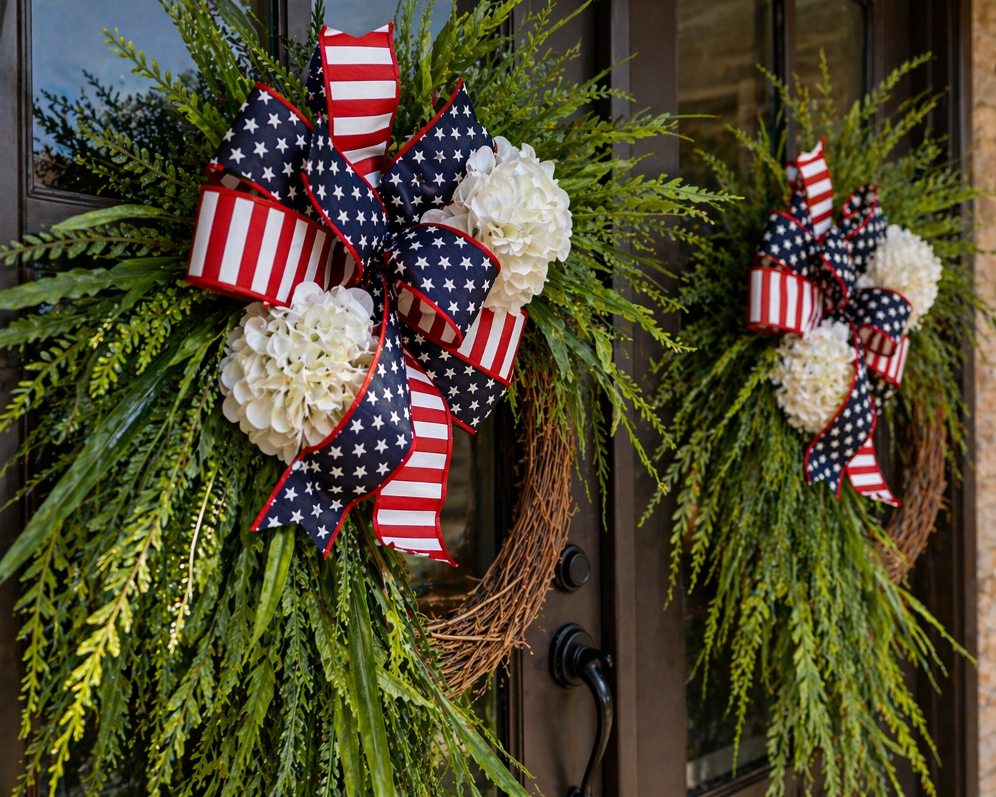 Luxury Patriotic Grapevine Wreath for Front Door | 4th of July Decor | Realtor Closing Gift | Red White Blue Summer Porch Decor