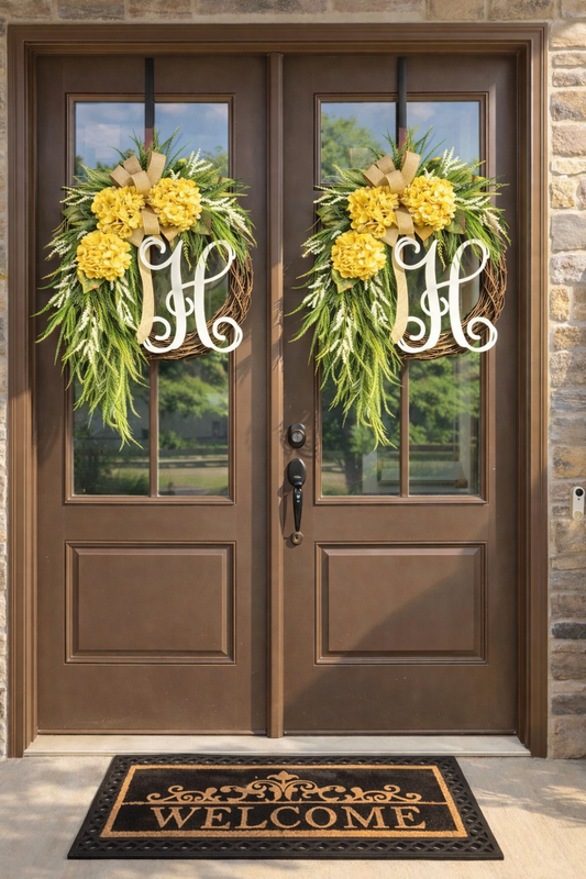 Beaded Grass with Hydrangea Wreath