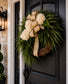 Luxury Greenery Hydrangea Front Door Wreath | Neutral Everyday Wreath | Farmhouse Door Decor | Handmade Entryway Wreath