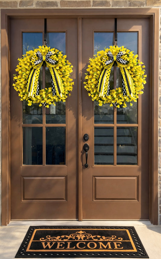 Luxury Yellow Front Door Wreath