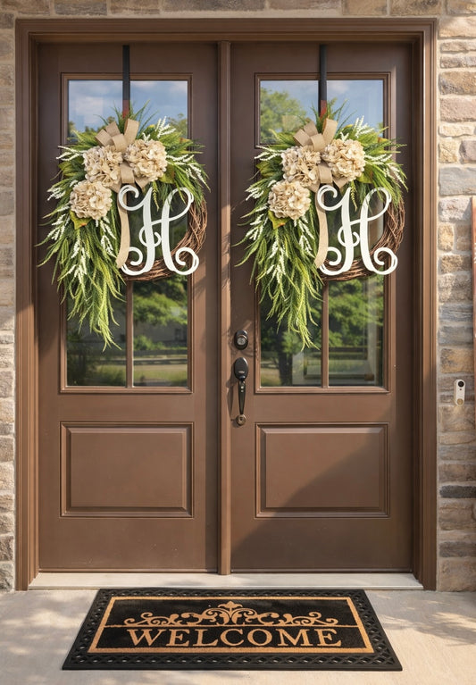 Beaded Grass with Hydrangea Wreath