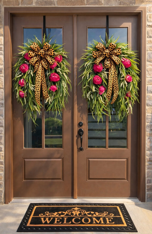 Luxe Garden Glam Wreath Set (Leopard Statement Edition)
