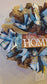 Blue Burlap Mesh Wreath – “Bless This Home” Front Door Wreath | Farmhouse Everyday Porch Decor | Realtor Closing Gift